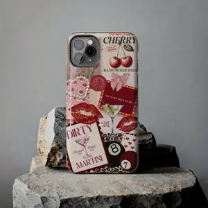 Coquette Red Collage Tough Phone Case, Vintage Cute Phone Case,  -Durable, Shock Absorbing and Stylish Protection -Compatible with iPhone 17,16, 15, 14, 13, 12, 11, Plus, Pro,Pro Max, Perfect birthday gift for friends.