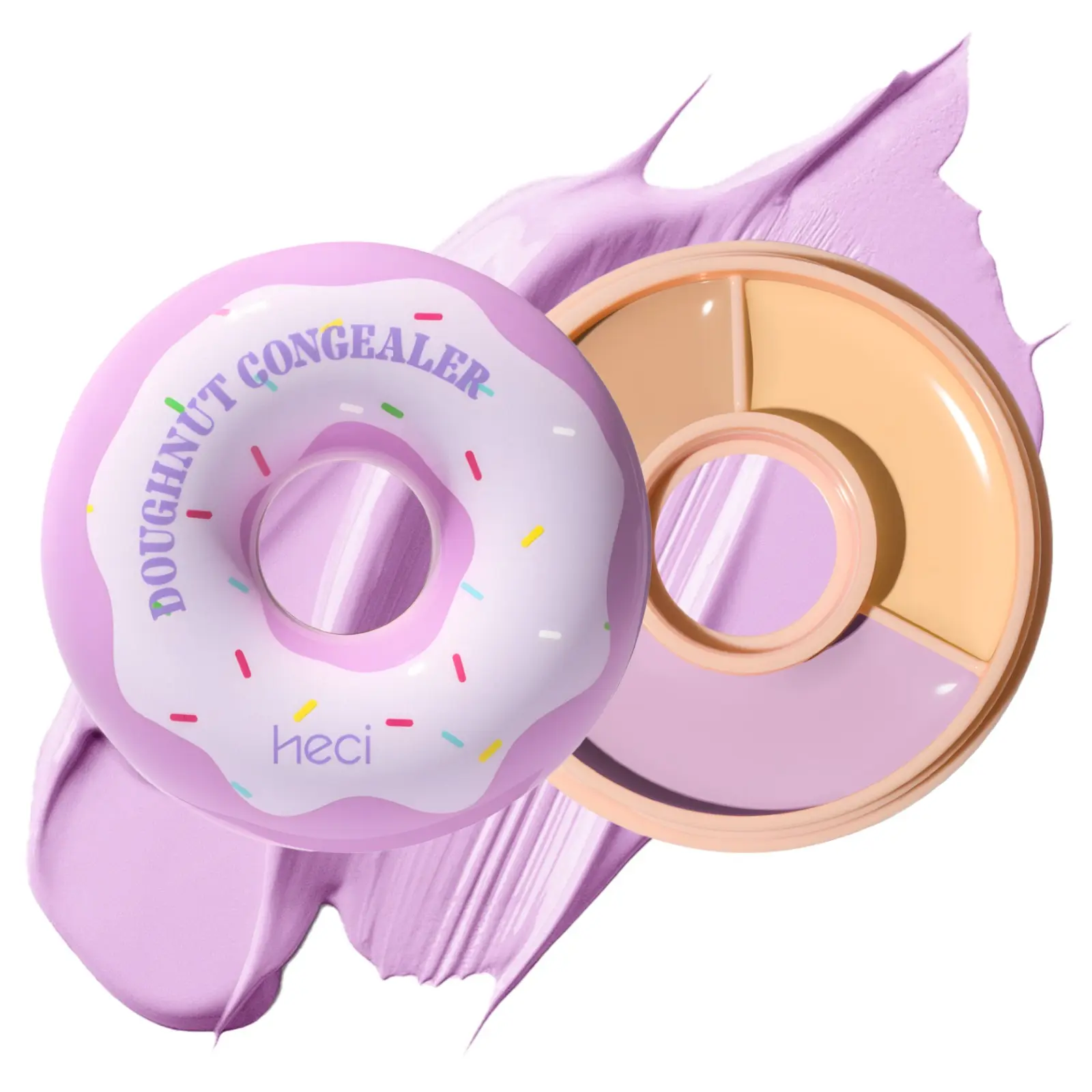 Three-Color Color-Correcting Concealer Cream, Peach, Brightening Blemish Coverage, Smooth Cream Texture, Makeup Primer