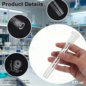 High Borosilicate Glass Tube 12.5cm Long, Handmade Reusable Pipe, Pure Handcrafted Material, Durable and Versatile for Various Uses