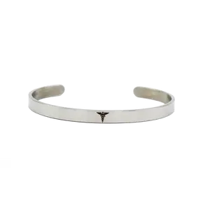 Gastric Surgery Medical Alert Bracelet Cuff by BariatricPal - Silver