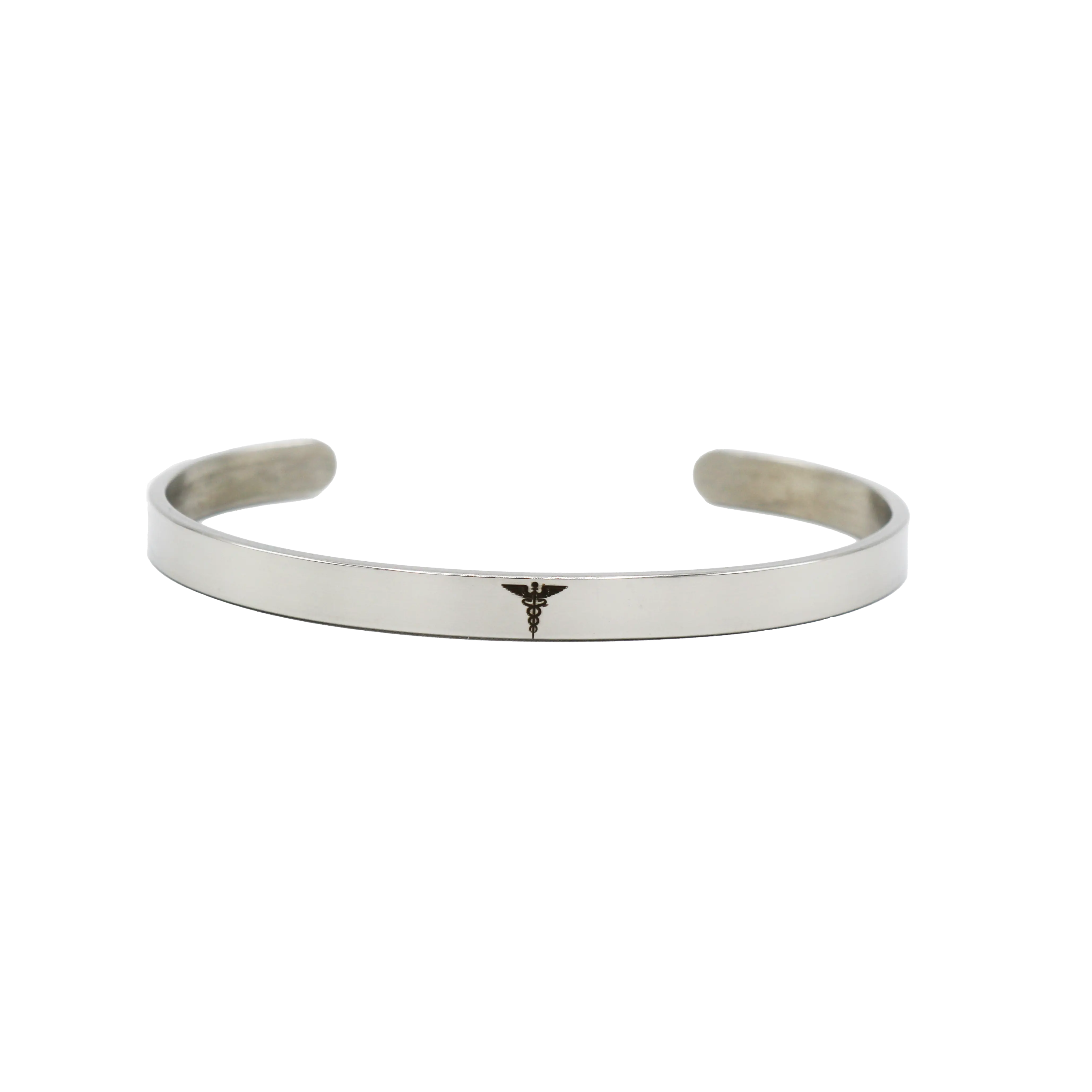 Gastric Surgery Medical Alert Bracelet Cuff by BariatricPal - Silver