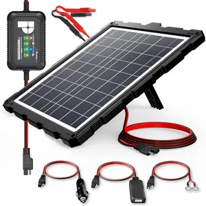 -Upgraded-20W-Solar--Charger-Maintainer, External  3-Stages PWM Charge Controller, 12V Solar Panel Trickle  Kit for , Marine, , RV, etc