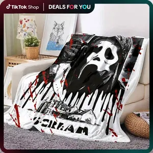 Horror Blanket Movie Ghost Throw Blanket for All Season Birthday Christmas Halloween Fathers Mothers Valentines Day Gift