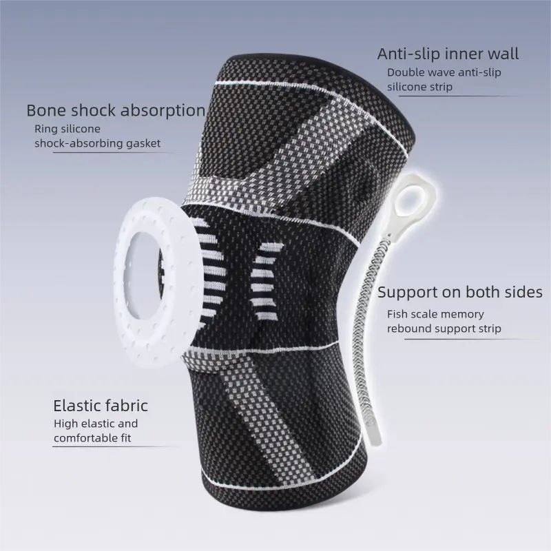 Compression Anti-Collision Patella Protector for Cycling Basketball Meniscus Guard Sports Anti-Fall Anti-Slip Elastic Knee Brace