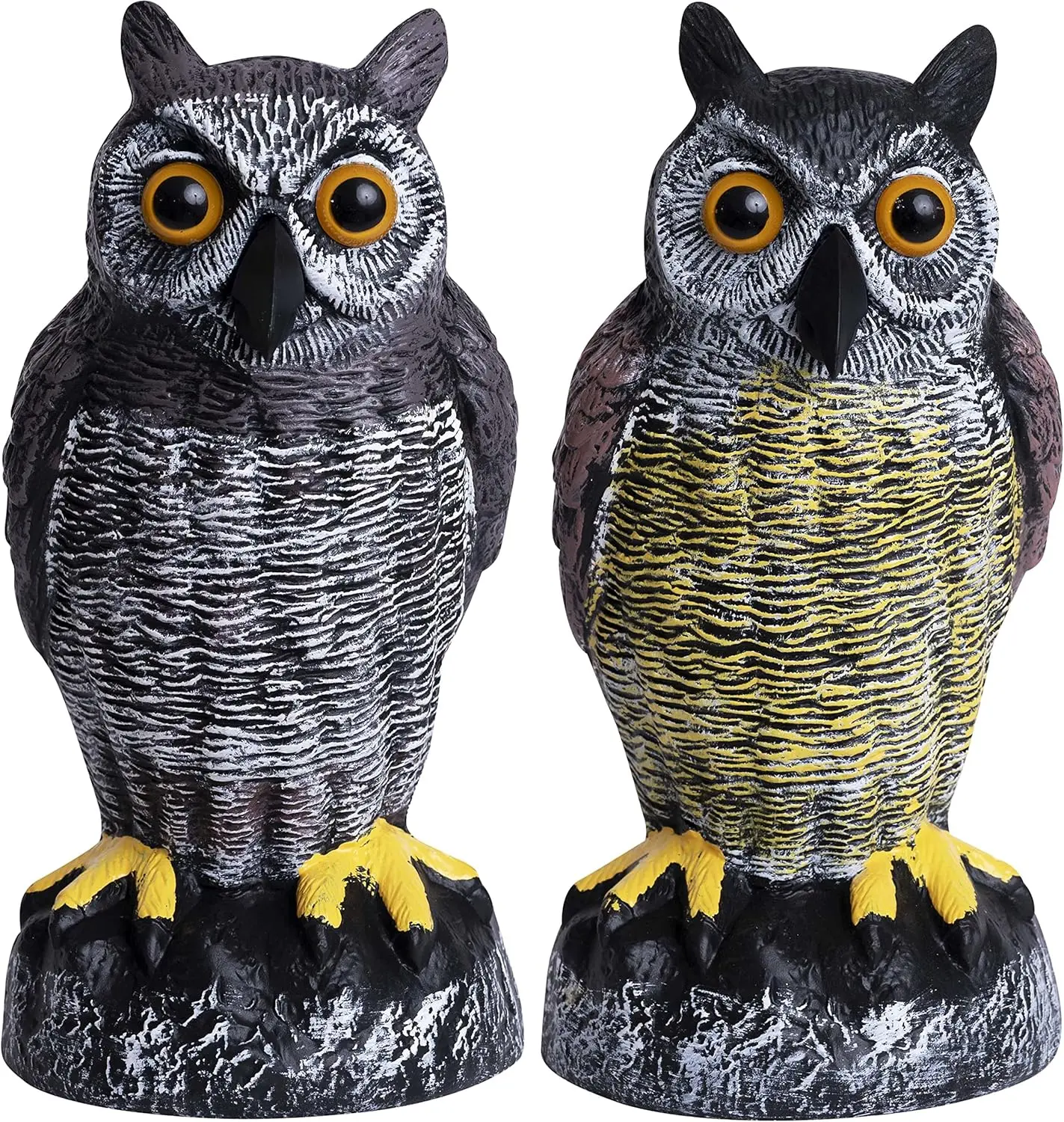 Owl Decoy to  Birds Away | Plastic Owls to  Birds Away | Owl Statue for Garden & Outdoors by  [Set of 2]