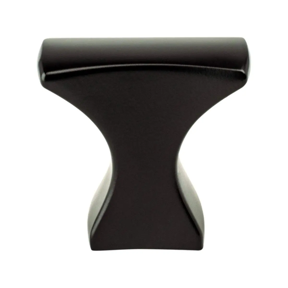 212 MAIN Hourglass Shape Zinc Cabinet Knob - Matte Black, Transitional Style Door Hardware