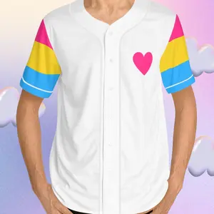 Pan Pride Flag Sleeves Baseball Jersey Bisexual Pride Shirt Y'all Means All Shirt Best Price
