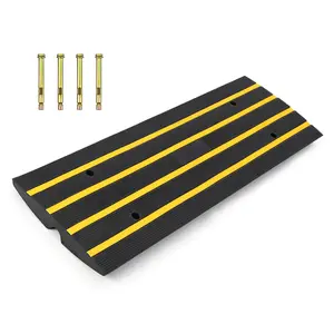 Rubber Driveway Curb Ramps, 15 Ton Capacity Heavy Duty Car Ramp, 2.5 Inch High Curbside Bridge Ramp, Rubber Driveway Curb Ramps,4ft Motorcycle Ramp for Loading Dock Garage Sidewalk Wheel Ramp Rubber Driveway Curb Ramps,