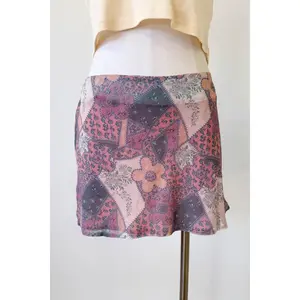 Floral Patchwork Mini Skirt