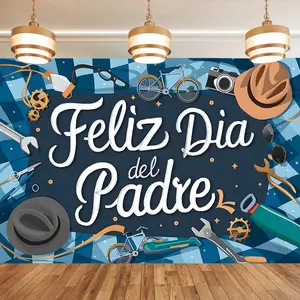 Carnival Fathers Day Backdrop Festive Bicycle Theme Tapestry Wall Hanging Photography Background for Family Gathering BBQ Party Home Decor Celebration Supplies