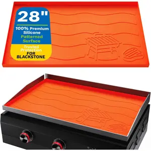 28" Griddle Cover for 28 Inch Grill, Food-Grill Mat with Gift-Worthy Pattern, Year-Round Protection from Dirt & Rust (Orange, 28in)