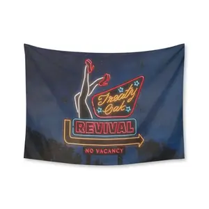 Treaty Oak Revival - No Vacancy Tapestry Funny Tapestries Durable Man Cave Wall Flag for College Dorm Room Decor Outdoor Party Banner Tree Design 40x60 Inch