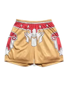 WWE Rey Mysterio Basketball Shorts Mesh Eagle Star Design Men Women Unisex Athletic Gym Training Sports Casual Streetwear Breathable Loose Wrestling Fan Shorts