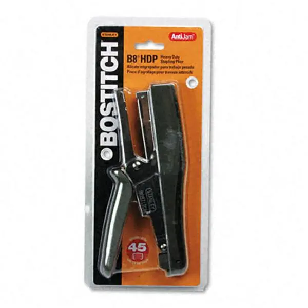 Stanley Bostitch B8 Heavy-Duty Plier Stapler 45 Sheet Cap Black/Charcoal Gray