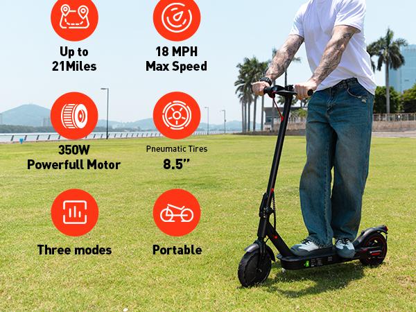 【summervibes】Long Range Commuter Electric Scooter, 22MPH/18MPH Max Speed, 21 Miles Long Range,10''/8.5'' Tires, Folding Electric Scooter Adults with Head Lights 【summervibes】Long Range Commuter Electric Scooter, 22MPH/18MPH Max Speed, 21 Miles Long Range,10''/8.5'' Tires, Folding Electric Scooter Adults with Head Lights