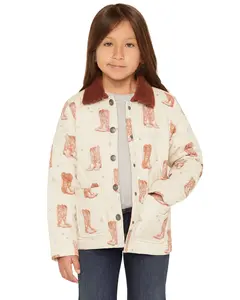 Shyanne Girls' ' Francis Cowboy Boot Snap Quilted Jacket - Sgfa26o2-Oat