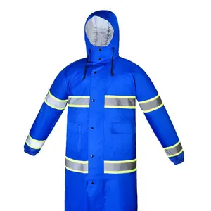 High Visibility Safety Reflective  Rain Coat / 48" Safety rain coat