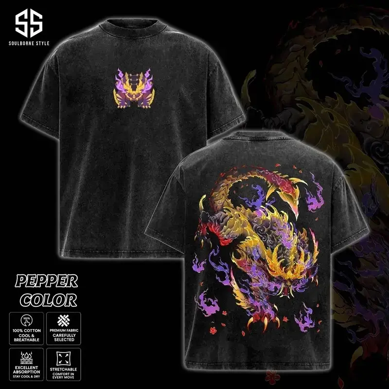 Vintage Edition Magnamalo / Mizutsune - Monster Hunter Unisex Comfort Colors T-shirt, Action RPG Gaming Apparel, Game Shirt, Video Game Clothes, Boy Merch, Gift For Him, Gift For Her, Cotton Crewneck Top Clothes Streetwear 3HO