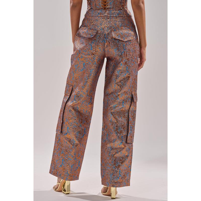 CHECK IT OUT BROCADE BRONZE TROUSER