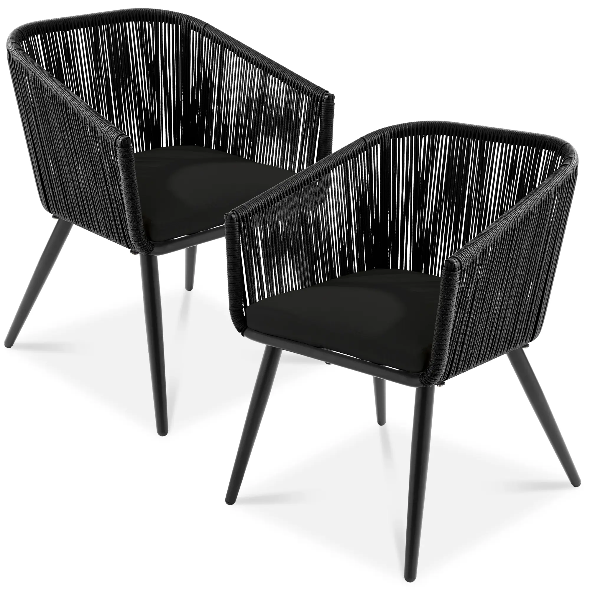 Best Choice Products Set of 2 Outdoor Patio Dining Chairs Woven Wicker Seating 250lb Capacity