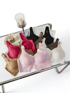 3/4/5/6 Pieces D Women’s Solid Color Wireless Bra, Comfortable, Breathable, Elegant Seamless Push-Up Bra, Women’s Underwear, Soft Underwear for All Seasons, Bras for Women