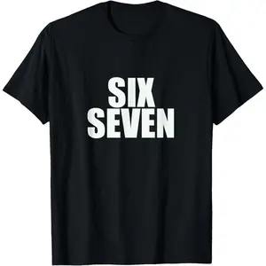 Fun Six Seven 6 7 Meme Design T-Shirt 100% Cotton