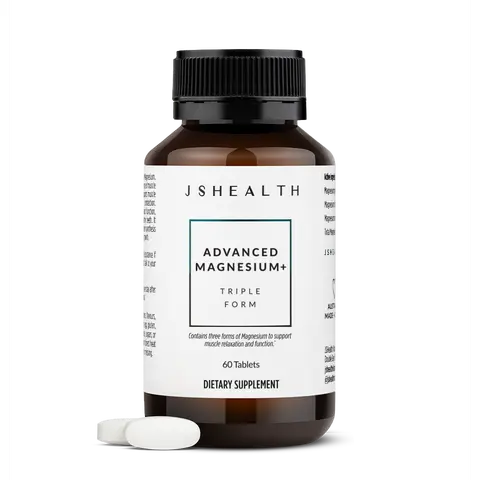 JSHealth Advanced Magnesium+ Formula - Triple-Form Magnesium for Muscle Relaxation, Nervous System & Bone Support