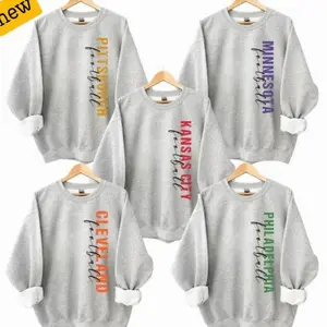Vintage City Letter Football All Team Sweatshirt – Retro Game Day Graphic Crewneck, Classic Throwback Style Pullover for Football Fans, Unisex Cozy Cotton