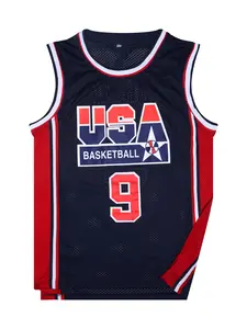 Men's USA Basketball Jersey White Black Tank Number America Flag Basketball Uniform Red White Blue Top for Sports Training