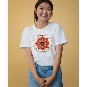 Hooligan Brand Autumn Blossom Graphic T-Shirt 100% Cotton Women