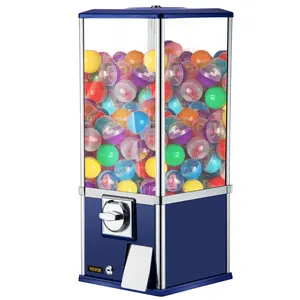 Father's Day Gift VEVOR Vending Machine, 25.2" Height Candy Gumball Machine, Huge Load Capacity Gumball Bank, Candy Vending Machine for 1.8"-2.2" Gadgets, Perfect for Game Stores and Retail Stores Vintage Style Blue