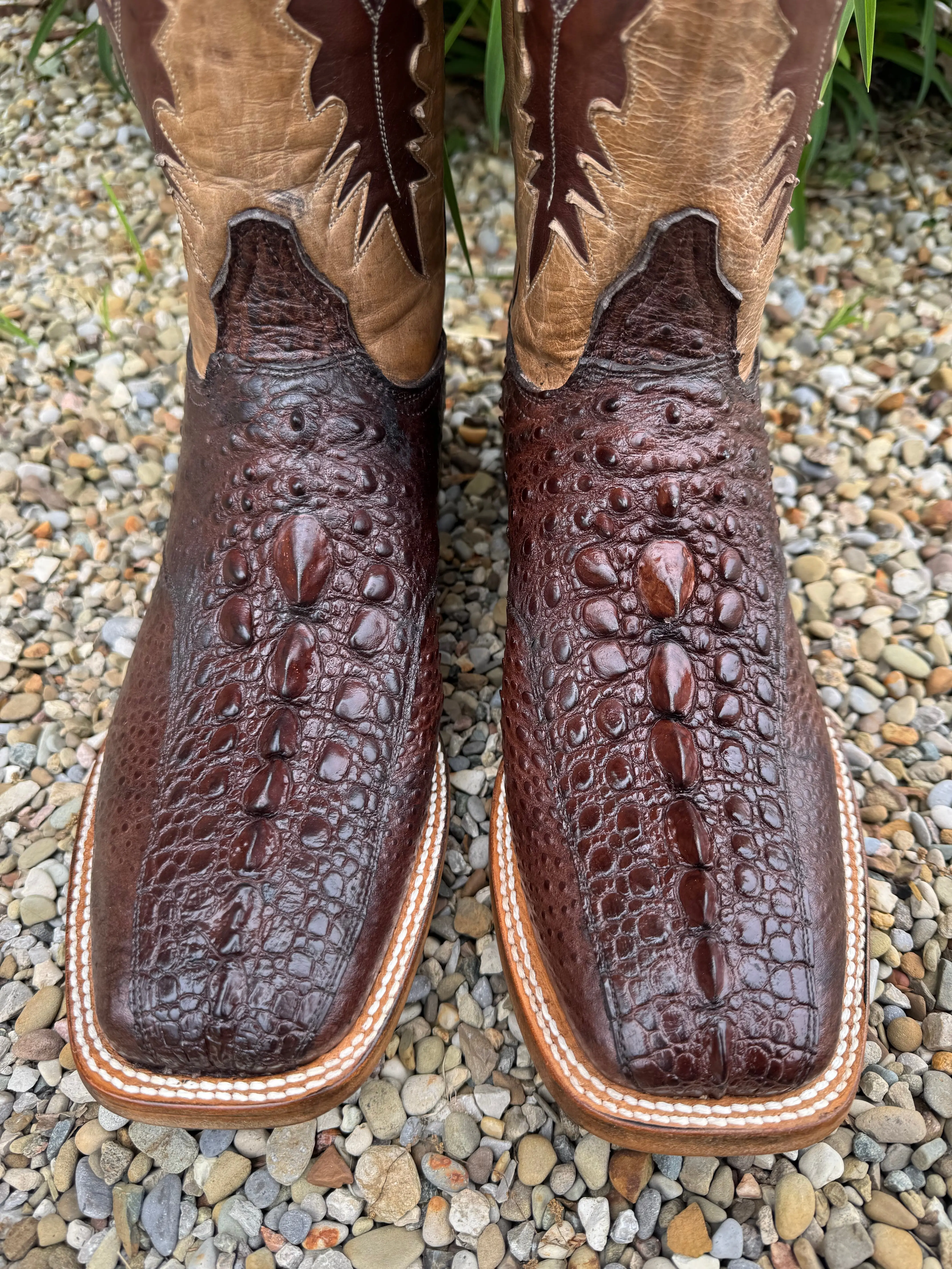 Vintage El General Men\'s 8 Burgundy Western Boots Embroidered Snip Toe Cowboy Black Jack Men main image 3