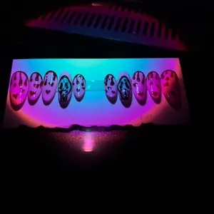 Ghostface custom medium almond press on nails