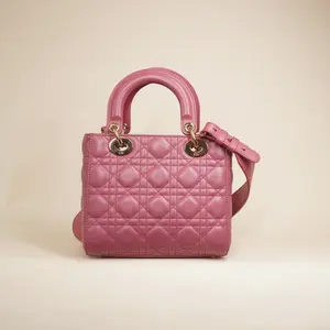 Pre-owned Dior Lambskin Crossbody Bags My ABC Lady Pink Leather