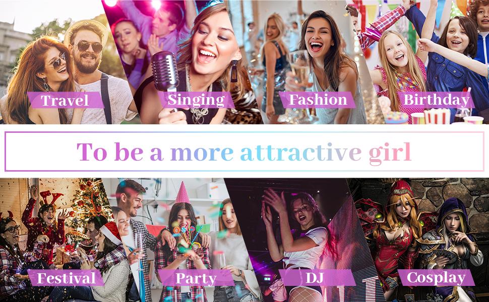 【Flash Sale】HMD Hair Extensions Clip in, 22 Inch 10 Pieces Long Straight Colored, for Kids Girls Women Highlight Party, Synthetic