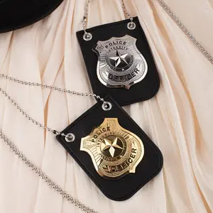 Cosplay Badge Necklace, 1 Count Zinc Alloy Badge Necklace, Party Accessories for Men & Women, Holiday Costume Accessories
