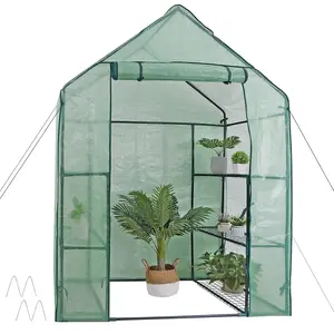 SUPERDEAL 3 Tier 6 Shelves Outdoor Indoor Greenhouse PE Cover Waterproof Green House Tent Tend Potted Plants