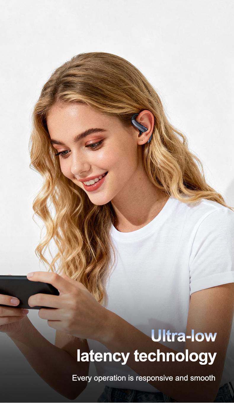 HTC NE63 True Wireless Earbuds Bluetooth 6.0 Earphones, 35 hours of battery life, HiFi Stereo, High Definition Calls, Waterproof Wireless Earphones, Suitable for Office, Sports, Study and Audio Calls, Built in Microphone, Gaming Bluetooth Headphones