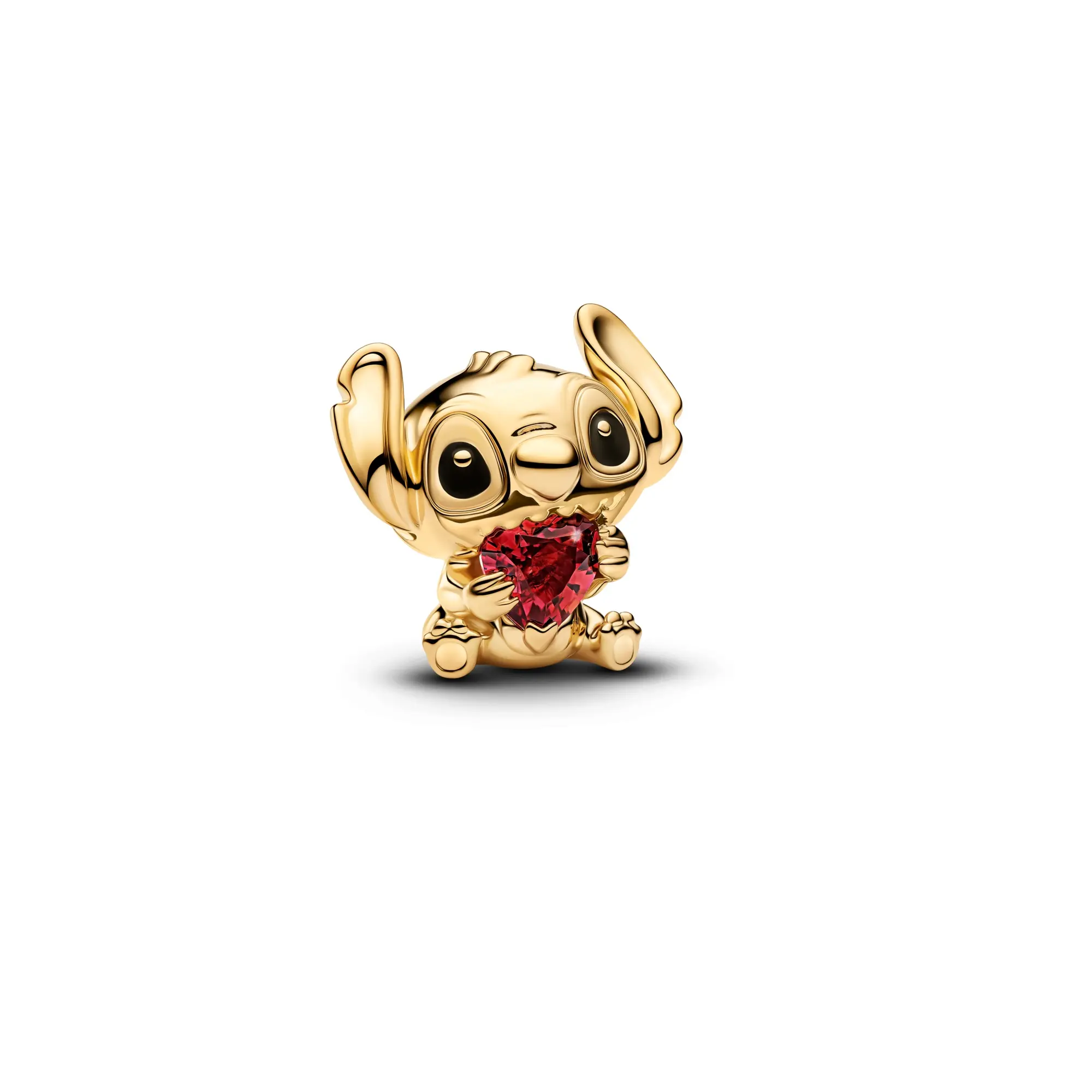 Pandora Disney Stitch Heart Charm 764375C01, Unisex Collectibles, Manmade Crystal Character Enamel Charms & Pendants with Enamel Detail, Dangle Charms & Pendants