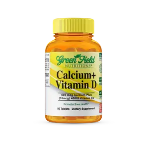 Greenfield Nutritions - Halal Calcium 600 mg with Vitamin D3 400 IU, 90 Tablets