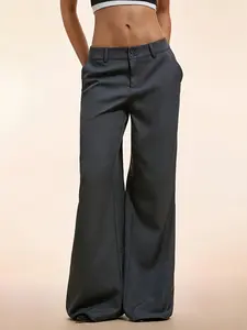 Straight-leg High-waisted Wide-leg Women's Trousers - Classic Design for Women's Wear