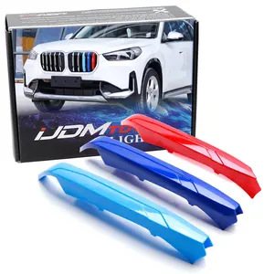 iJDMTOY Exact Fit ///M-Colored Front Grille Insert Trims For 2023-up BMW U11/U12 X1 w/ 5-Beam Standard Grill