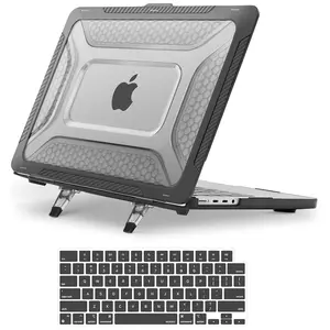MOSISO Compatible with MacBook Pro 14 inch Case 2025-2021 M5 M4 M3 M2 M1 A3434 A3112 A3185 A3401 A2918 A2992 A2779 A2442,Honeycomb TPU Bumper Hard Case with Fold Kickstand&Keyboard Skin