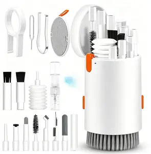 20-in-1 Keyboard Cleaning Kit for Phone Screen PC Computer Electronic Laptop Macbook, Camera Lens, iPad iPhone Airpods Earbud Charging Port Cleaner Tools,Multi-Function Cleaning Kit with Cylindrical Storage Case