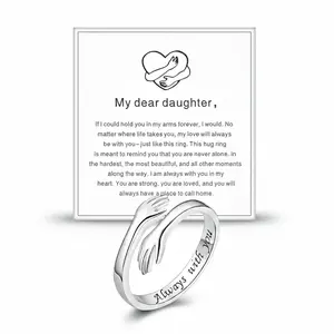 Cherished Hug Ring for My Daughter - A Symbol of Love and Protection Eternal Love Promise Ring, I Will Always Love You Loving