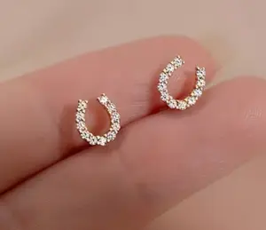 Dainty Horseshoe Shaped Post Earrings