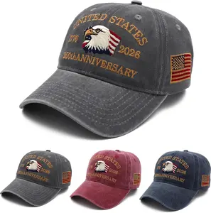 4th of July Hat 250 Anniversary USA Hat American Flag Trucker hat for Women Men Fourth of July Patriotic Eagles Hat
