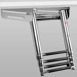 4-Step Stainless Steel Sliding Telescoping Dive Ladder with 900 lb Capacity for Pontoon Boat