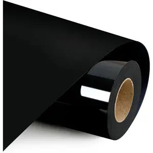 Black Heat Transfer Vinyl - 12" x 9ft HTV Rolls for Shirts, Iron on Vinyl for Cameo - Easy to Cut & Weed (K2 Black-9ft)