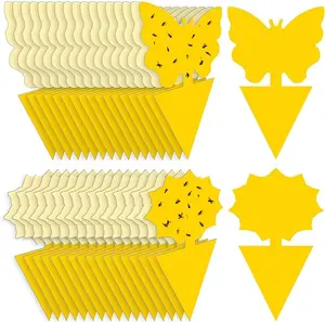 Fruit Fly Traps Fungus Gnat Traps Yellow Sticky Bug Traps 36 Pack Non-Toxic and Odorless for Indoor Outdoor Use Protect The Plant Handheld